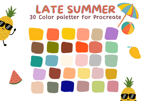 Capture the Season: The Late Summer 30 Color Tone Palette for Procreate