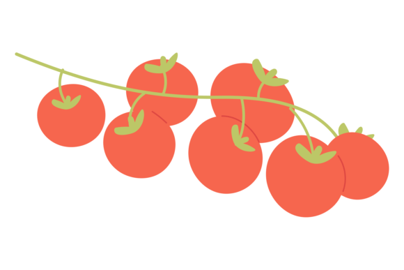 Cherry Tomatoes Color Icon: A Fresh Vegetable Design Asset
