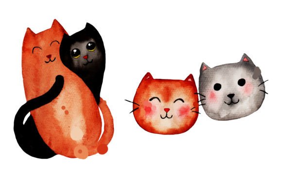 Cute Cats Watercolour Clipart: Design Applications & Use Cases