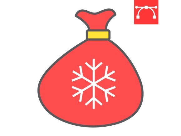 Designing with the Santa Bag Color Line Icon