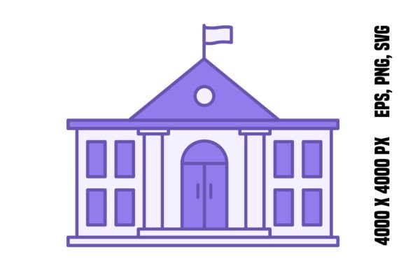 Government Building Color Icon: A Modern Symbol for Authority