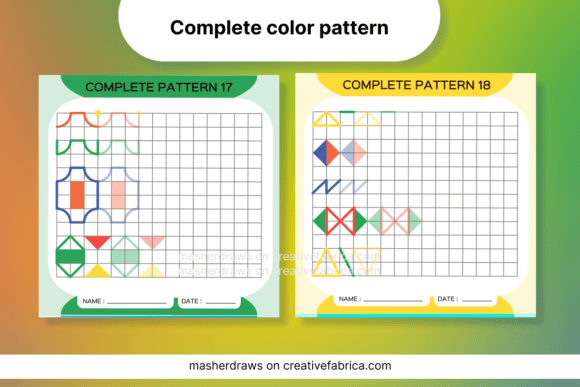 Kids Activity Trace Color Pattern 17-18: Engaging Worksheets for Little Learners