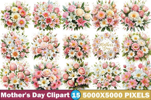 Mothers Day Pink Flowers Watercolour Clipart: Creative Uses