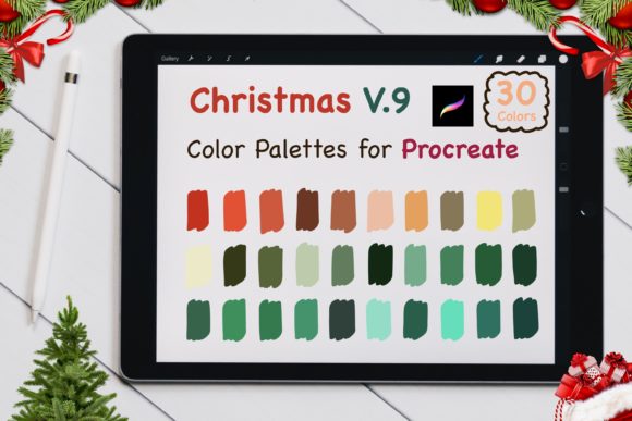 Procreate Color Palettes-Christmas V9: A Festive Design Asset
