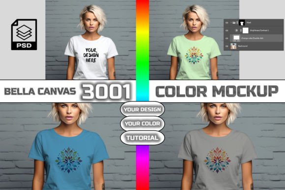 PSD T-Shirt Mockup Multiple Color 3001: A Designer's Essential Asset