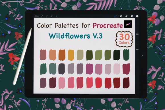 Unlock Vibrant Art: Procreate Color Palette-WildFlowers V.3