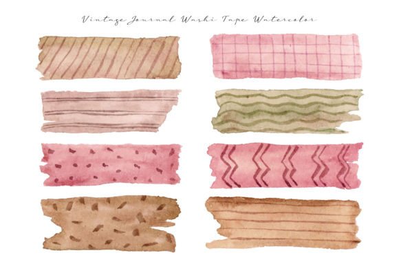 Vintage Color Washi Tape Watercolor: A Design Asset with Soul