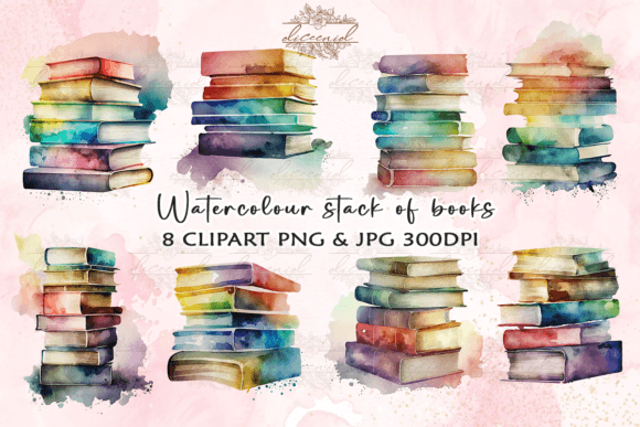 Why This Watercolour Stack of Books Clipart Elevates Your Creative Work